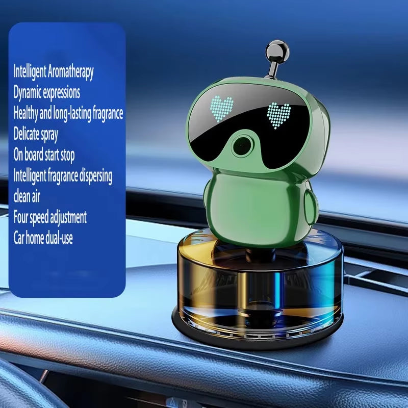 Smart Car Air Freshener AI Rechargeable Car Aroma Diffuser Smart Eyes 4 Levels of Adjustable Intelligent Car Diffuser Gift