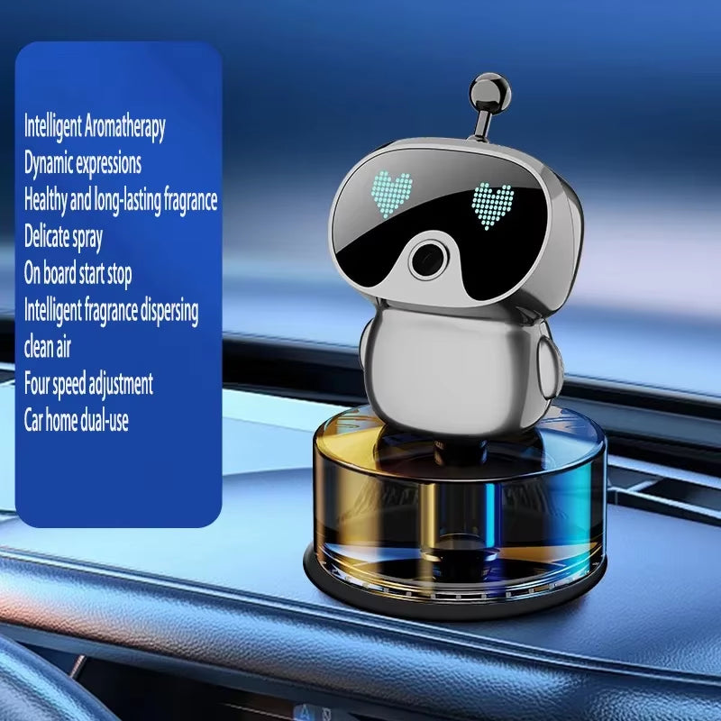 Smart Car Air Freshener AI Rechargeable Car Aroma Diffuser Smart Eyes 4 Levels of Adjustable Intelligent Car Diffuser Gift