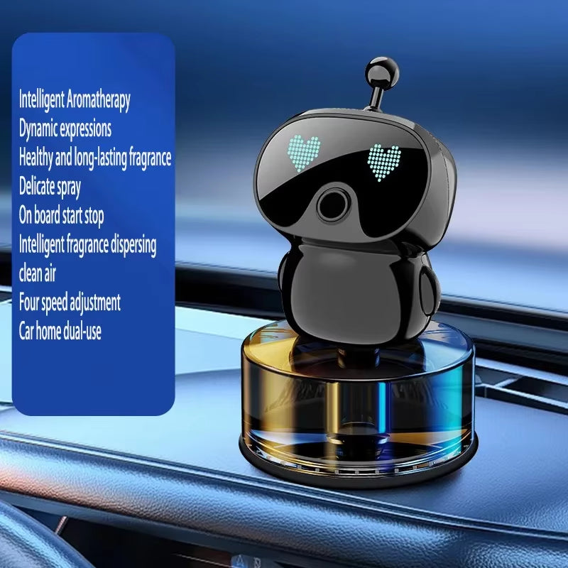 Smart Car Air Freshener AI Rechargeable Car Aroma Diffuser Smart Eyes 4 Levels of Adjustable Intelligent Car Diffuser Gift