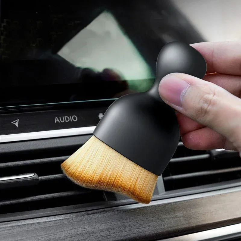 Car Interior Cleaning Tool Artificial Car Brush Crevice Dusting Detailing Car Air Vent Cleaning Soft Brush with Casing