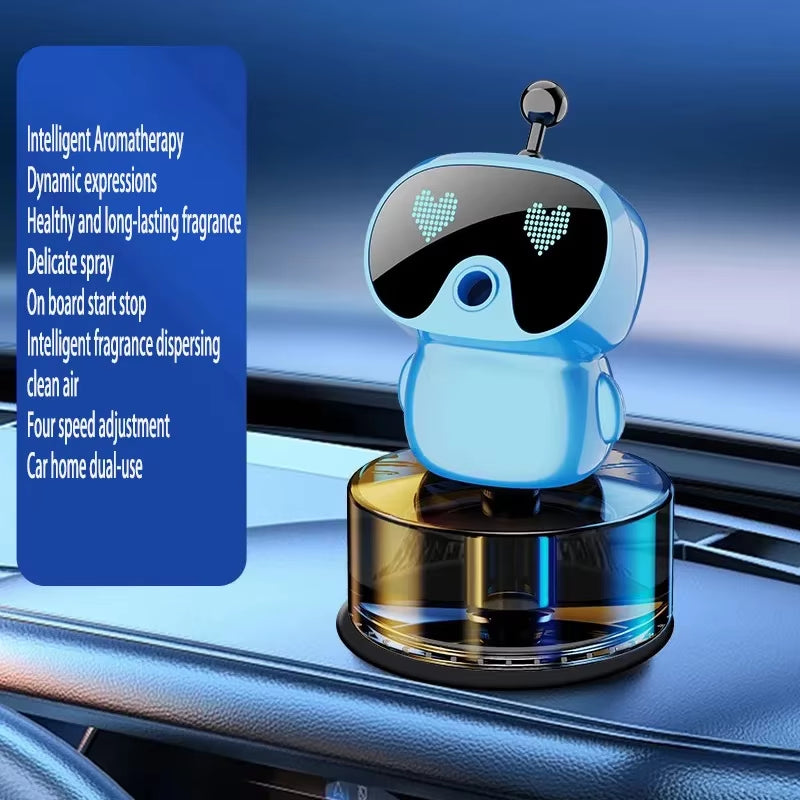 Smart Car Air Freshener AI Rechargeable Car Aroma Diffuser Smart Eyes 4 Levels of Adjustable Intelligent Car Diffuser Gift